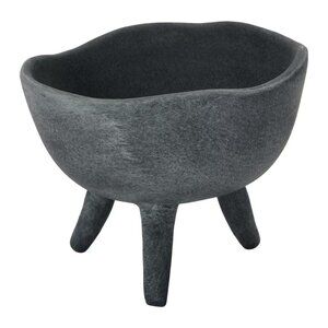 Creative Co-Op 6" Matte Black Footed Terra Cotta Planter/NWT
